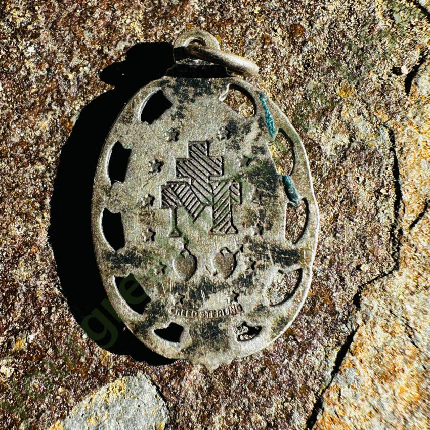 Vintage Sterling Silver Sacred Mother Medallion Pendant Pendant