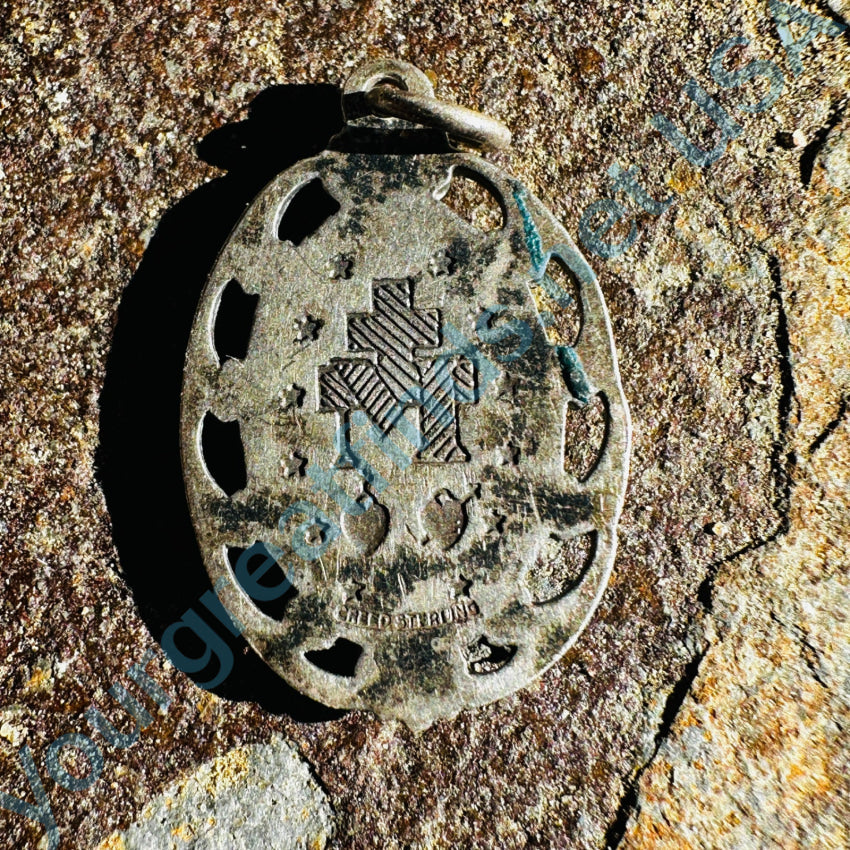 Vintage Sterling Silver Sacred Mother Medallion Pendant Pendant