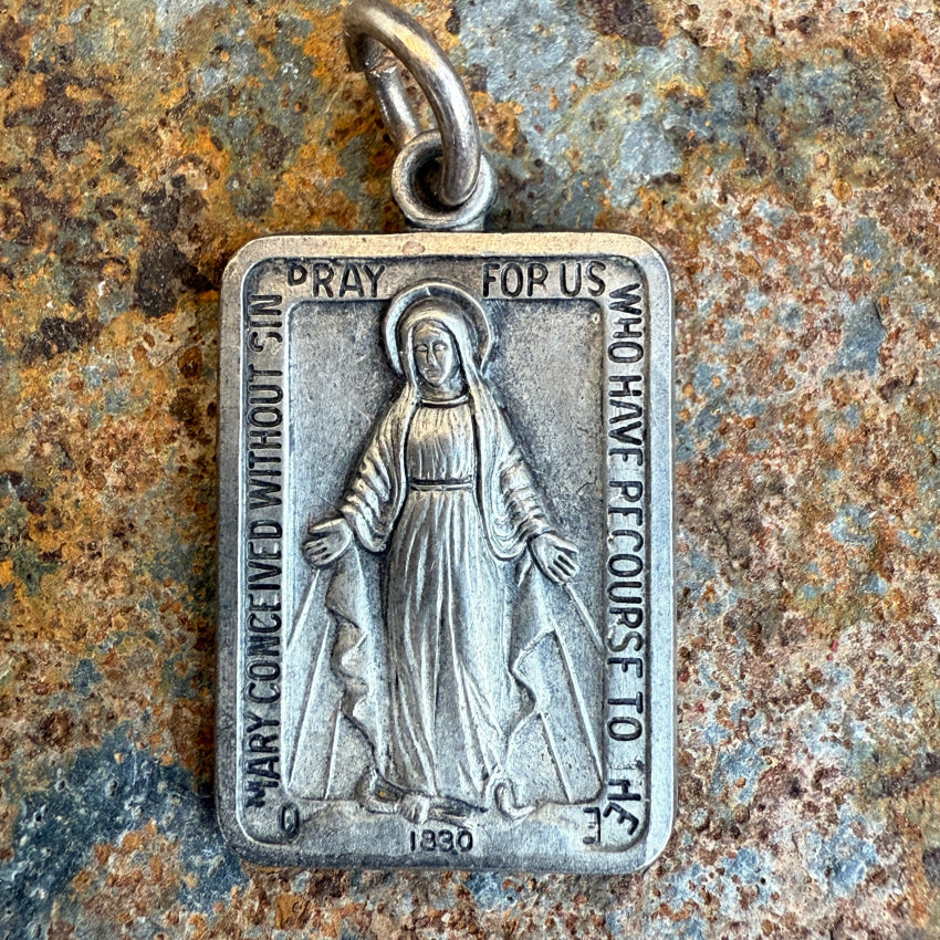 Vintage Sterling Silver Sacred Mother Pendant Protection pendant