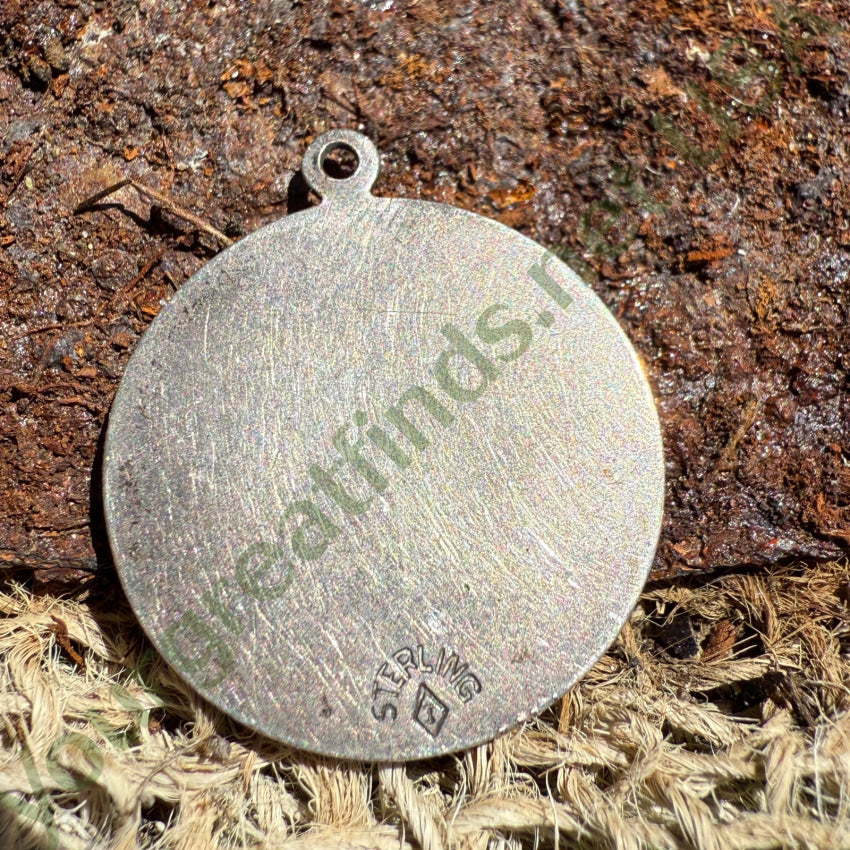 Vintage Sterling Silver Saint Christopher Medallion Pendant St. Christopher