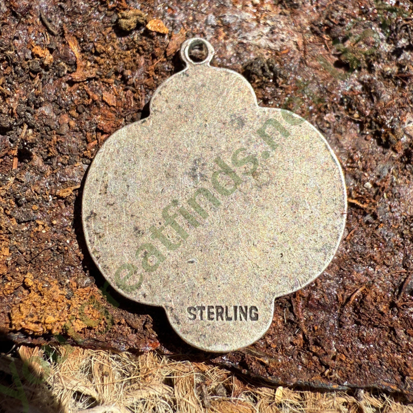 Vintage Sterling Silver Saint Christopher Medallion Pendant St. Christopher