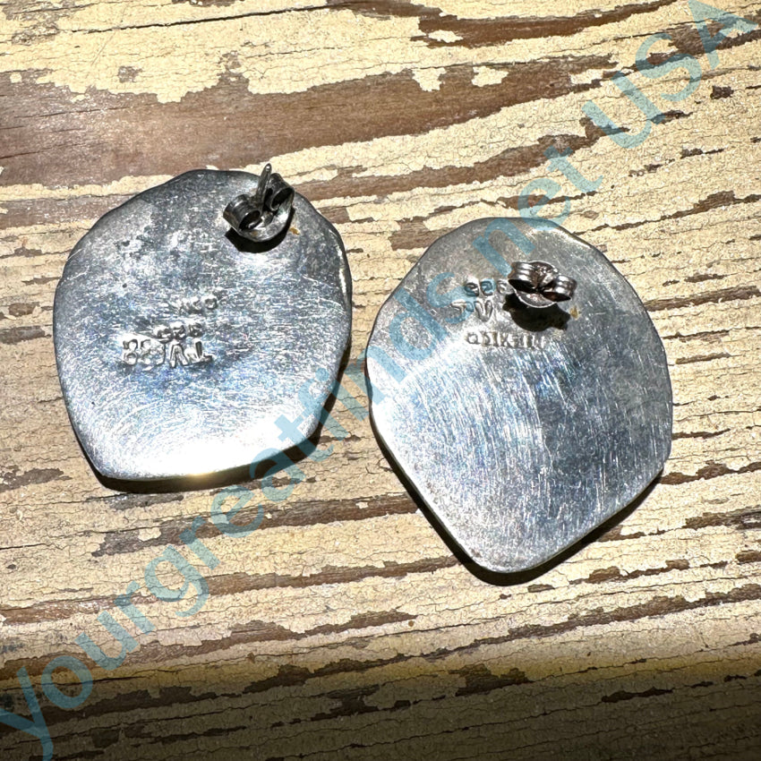Vintage Sterling Silver Scallop Shell Pierced Post Earrings Mexico