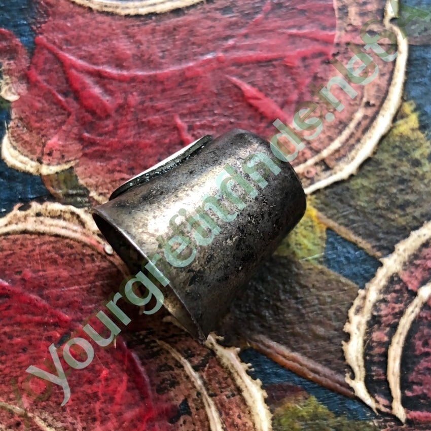 Vintage Sterling Silver Sewing Thimble with Enamel Plaque Yourgreatfinds