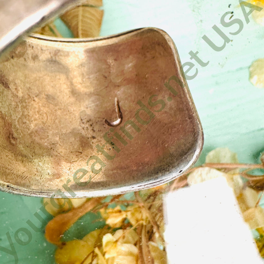 Vintage Sterling Silver Shiprock Mosaic Wide Cuff Bracelet Bracelet