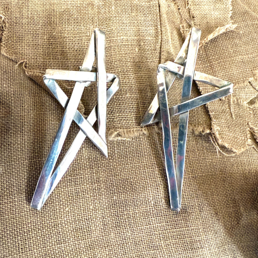 Vintage Sterling Silver Shooting Star Pierced Post Earrings