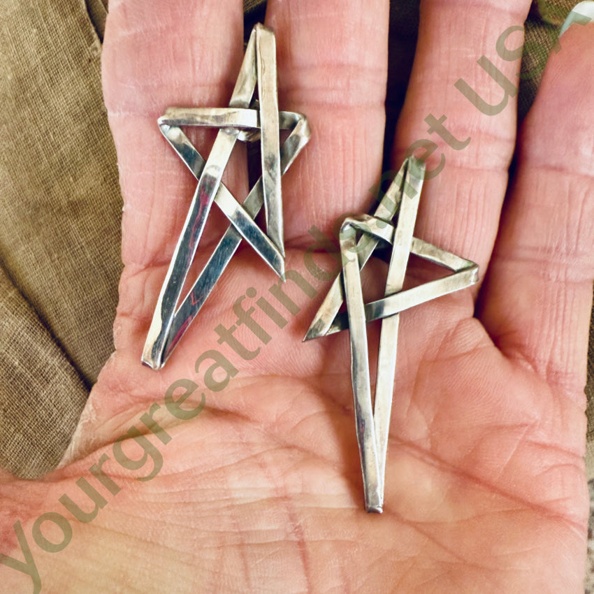 Vintage Sterling Silver Shooting Star Pierced Post Earrings