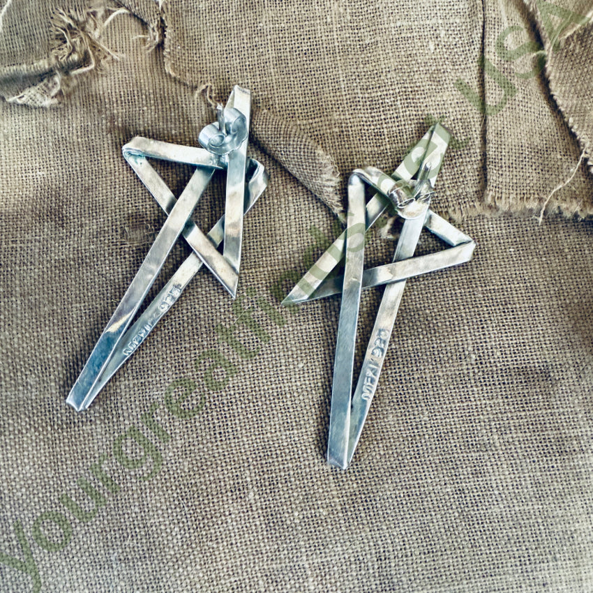Vintage Sterling Silver Shooting Star Pierced Post Earrings