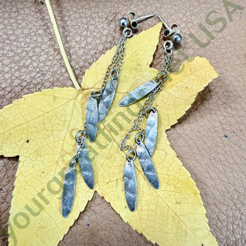 Vintage Sterling Silver Shoulder Duster Pierced Post Earrings Earrings