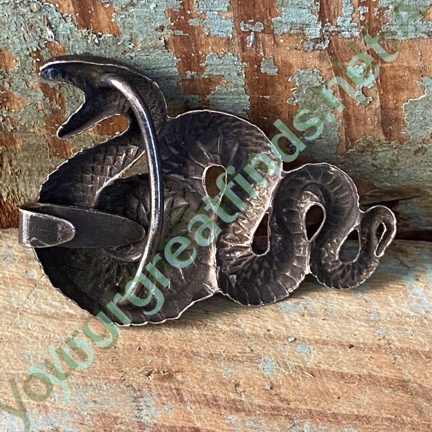 Vintage Sterling Silver Snake Serpent Belt Buckle Yourgreatfinds