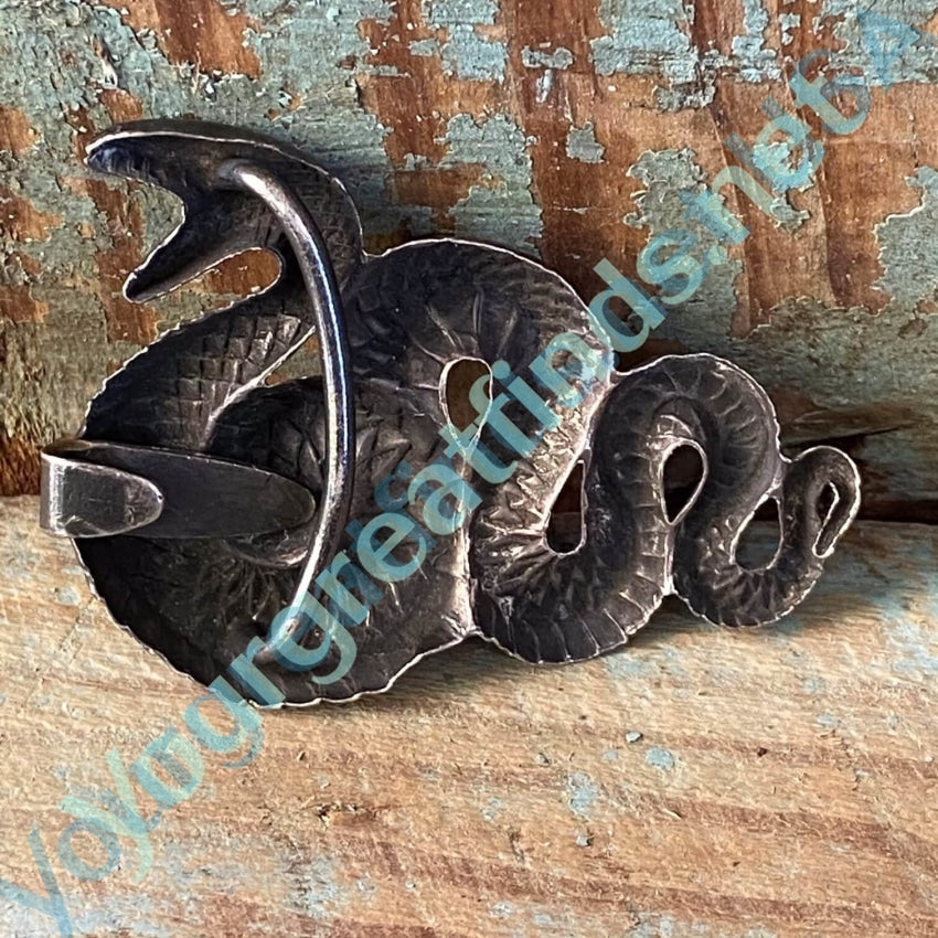 Vintage Sterling Silver Snake Serpent Belt Buckle Yourgreatfinds