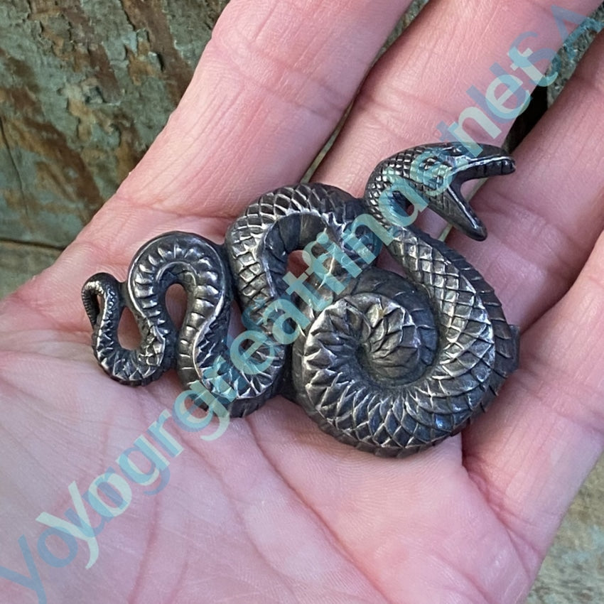 Vintage Sterling Silver Snake Serpent Belt Buckle Yourgreatfinds