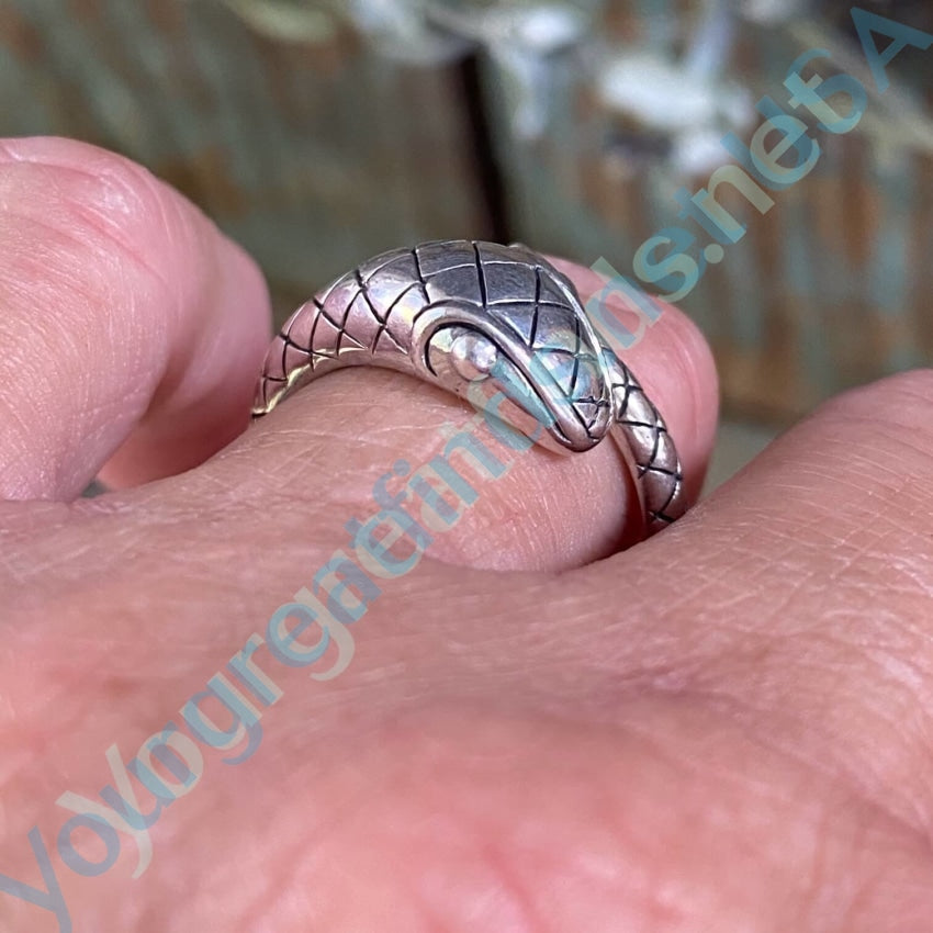 Vintage Sterling Silver Snake Serpent Ring Size 10 Yourgreatfinds