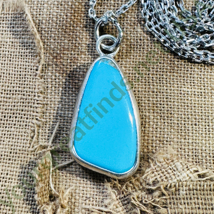 Vintage Sterling Silver Southwestern Turquoise Necklace