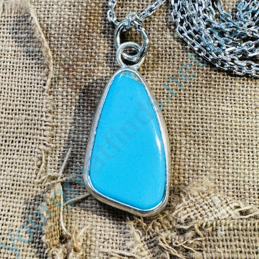 Vintage Sterling Silver Southwestern Turquoise Necklace