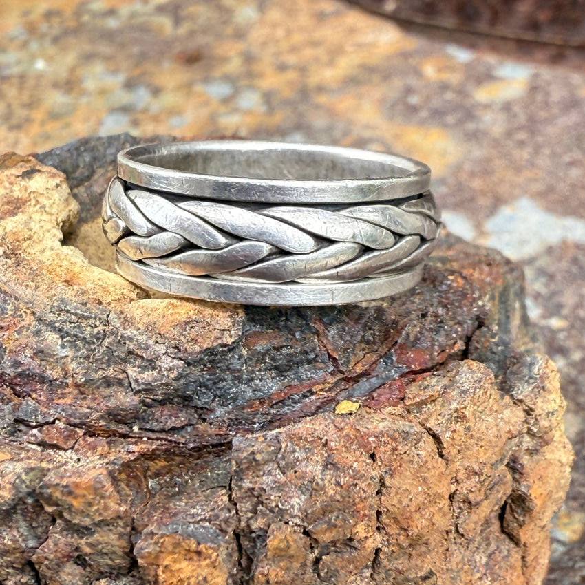 Vintage Sterling Silver Spinner Band Ring Size 10 Thumb ring