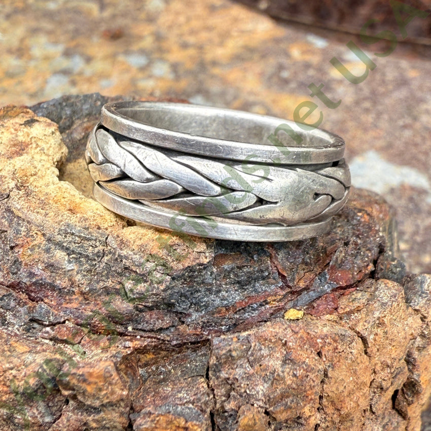 Vintage Sterling Silver Spinner Band Ring Size 10 Thumb ring