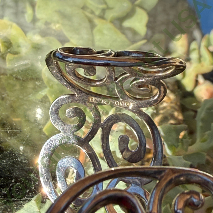 Vintage Sterling Silver Spiral Design Wide Cuff Bracelet bracelet