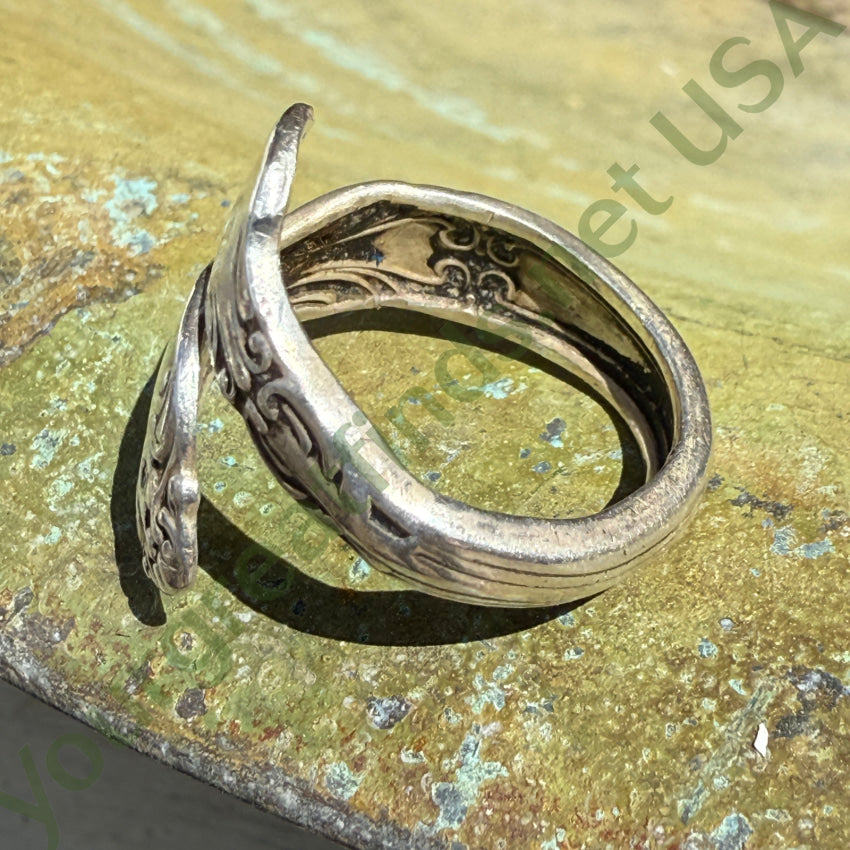 Vintage Sterling Silver Spoon Ring Bypass Adjustable Ring