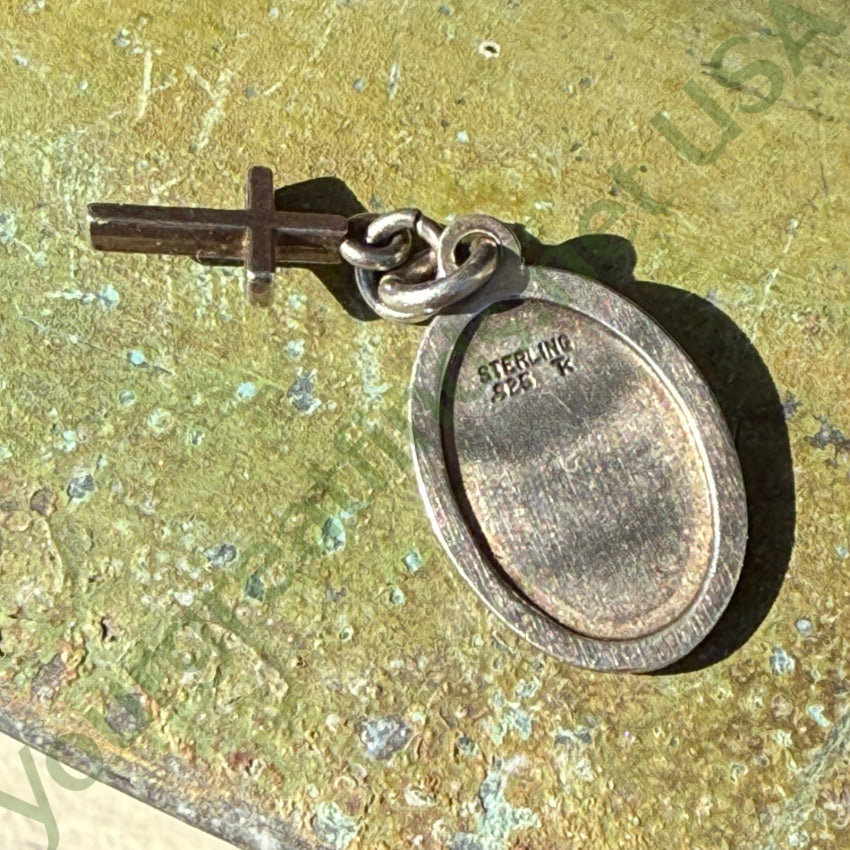 Vintage Sterling Silver St. Christopher & Cross Pendant pendant