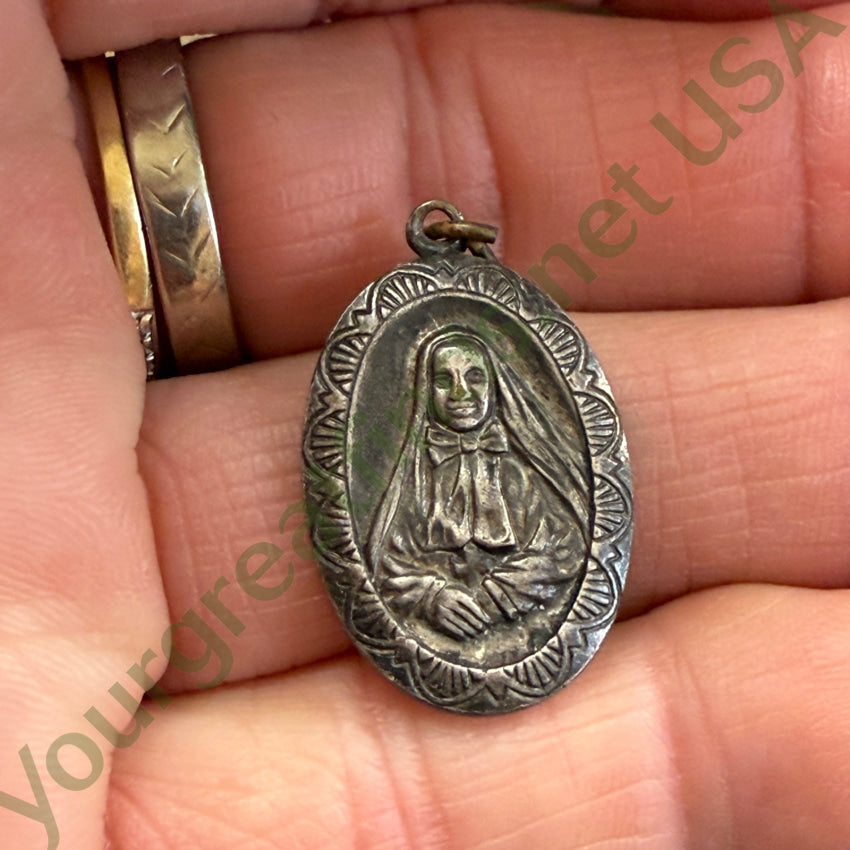 Vintage Sterling Silver St. Frances Xavier Cabrini Pendant pendant