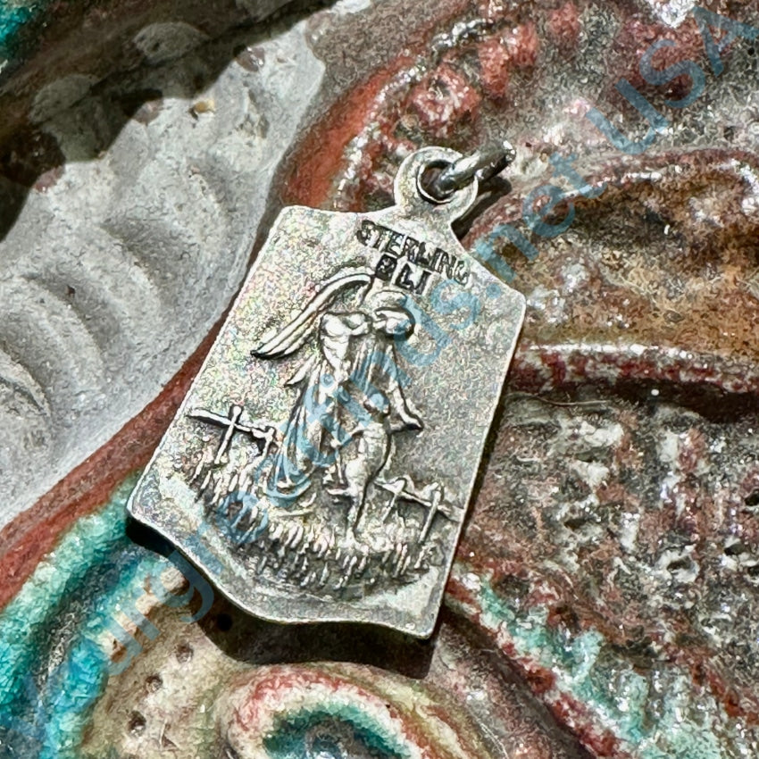 Vintage Sterling Silver St. Joseph Devotional Pendant Charm