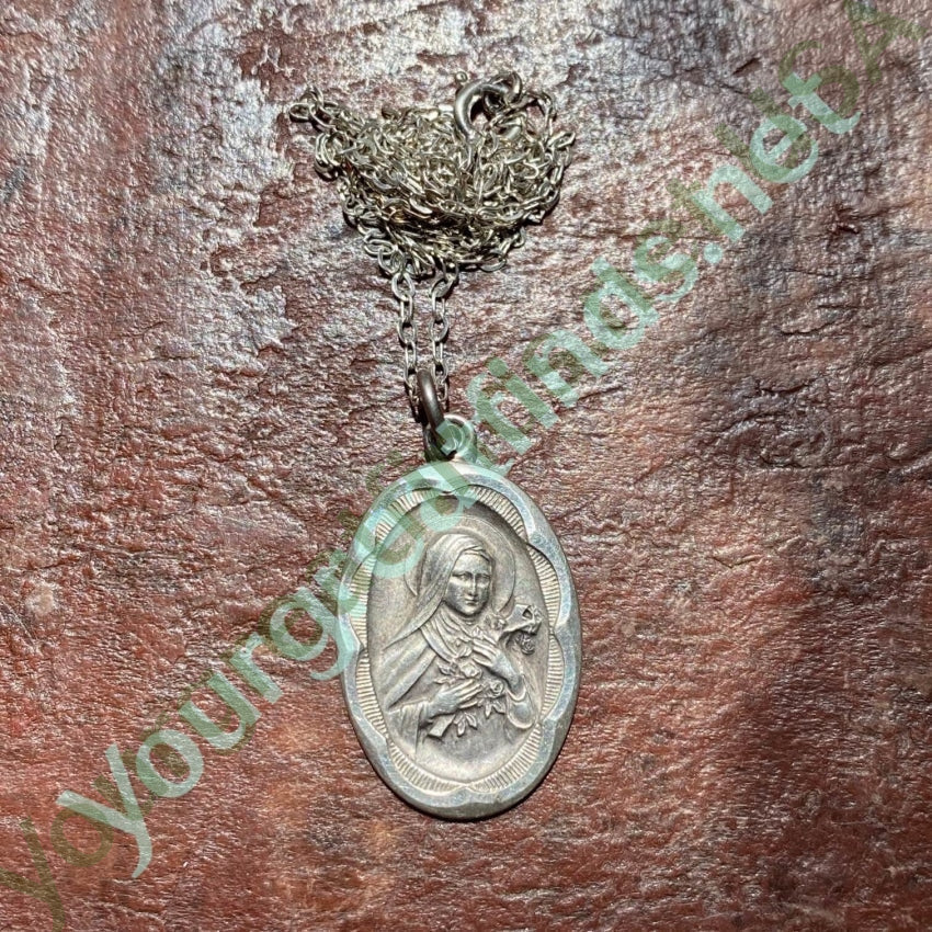 Vintage Sterling Silver St. Theresa Necklace Catholic Yourgreatfinds