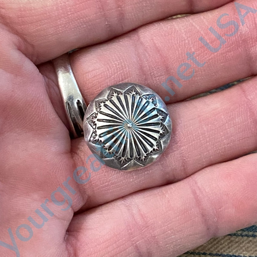 Vintage Sterling Silver Stamped Concho Clothing Button Navajo Clothing Buttons