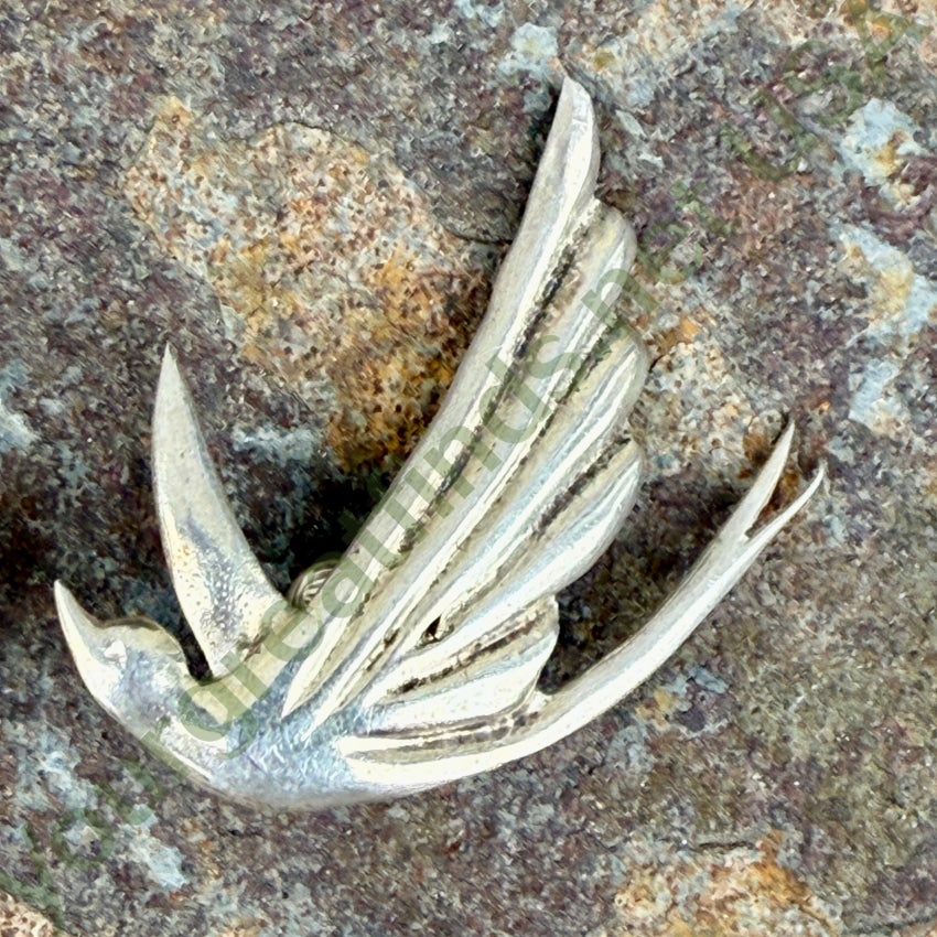 Vintage Sterling Silver Swallow Bird Clip Earrings ring