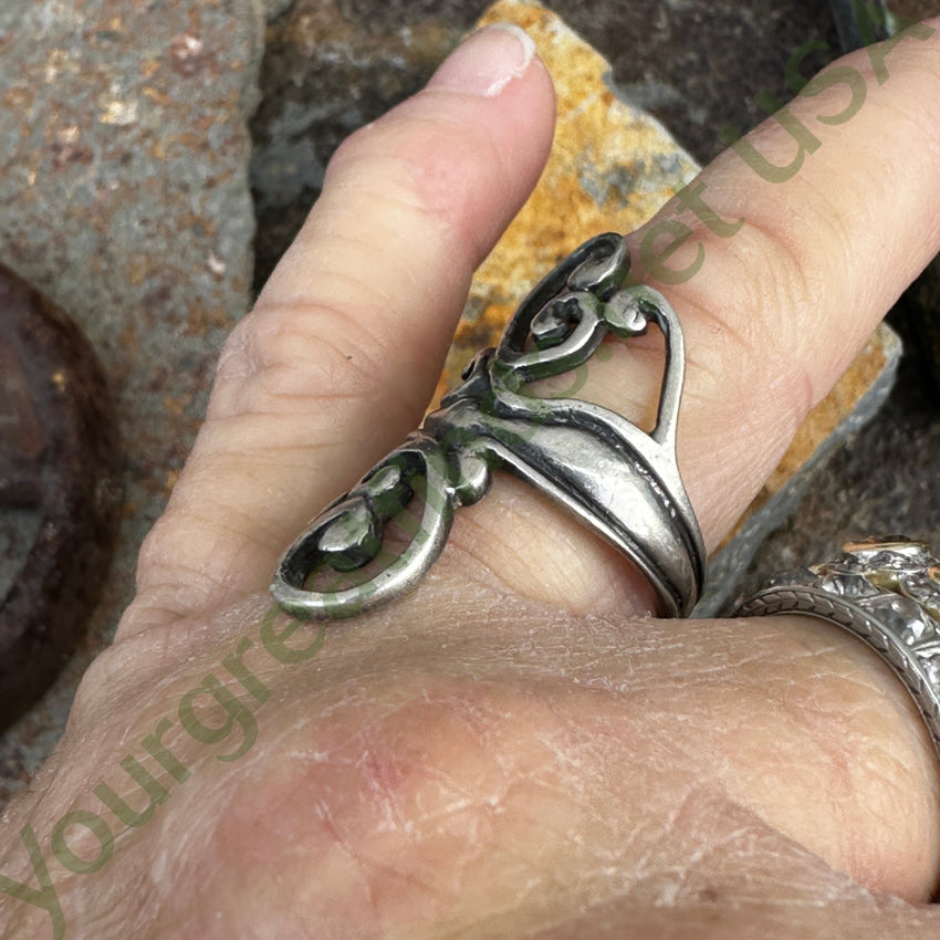 Vintage Sterling Silver Swirl Ring 7.75 Ring