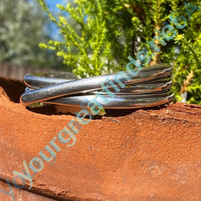 Vintage Sterling Silver Triple Cuff Bracelet Yourgreatfinds