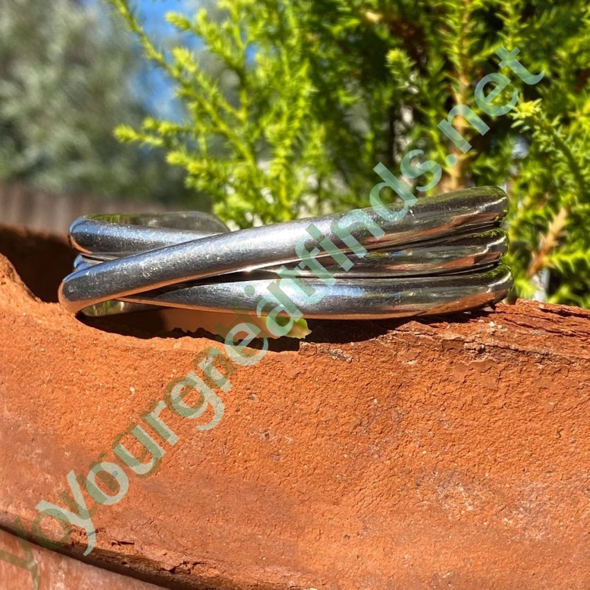 Vintage Sterling Silver Triple Cuff Bracelet Yourgreatfinds