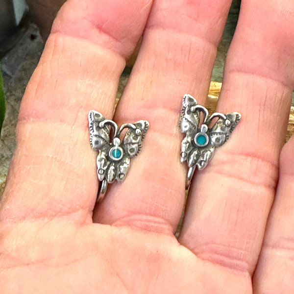 Navajo Sterling Turquoise Butterfly popular Earrings #810 SIGNED