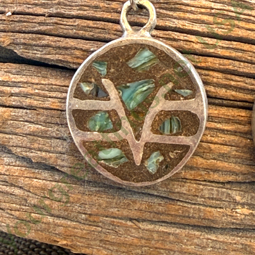 Vintage Sterling Silver Turquoise Chip Mosaic Pierced Post Earrings earrings