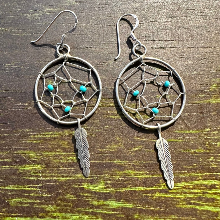 Buy Dream Catcher Earrings Turquoise Handmade Seed Beaded Drop Dangle Boho  Jewelry Tribal Basque American Hippie Gift Unique Jewelry for Women Online  in India - Etsy