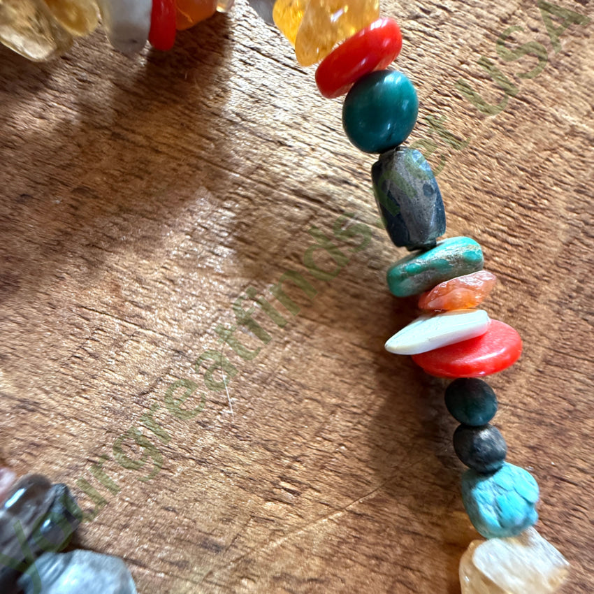 Vintage Sterling Silver Turquoise Gemstone Bead Lariat Necklace Necklace