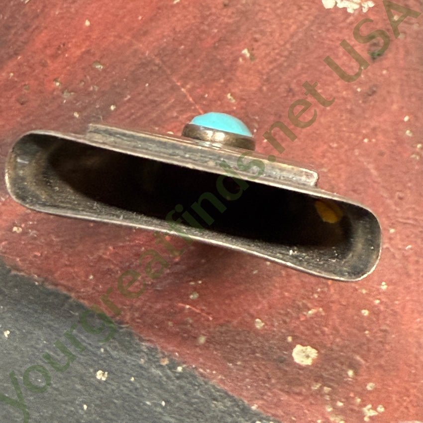 Vintage Sterling Silver & Turquoise Handkerchief Slide Smoke Tree Ranch handkerchief slide