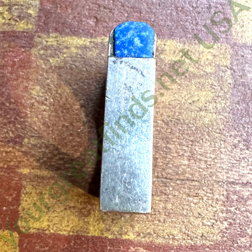 Vintage Sterling Silver Turquoise Inlay Square Ring Navajo Larry Castillo 7.5