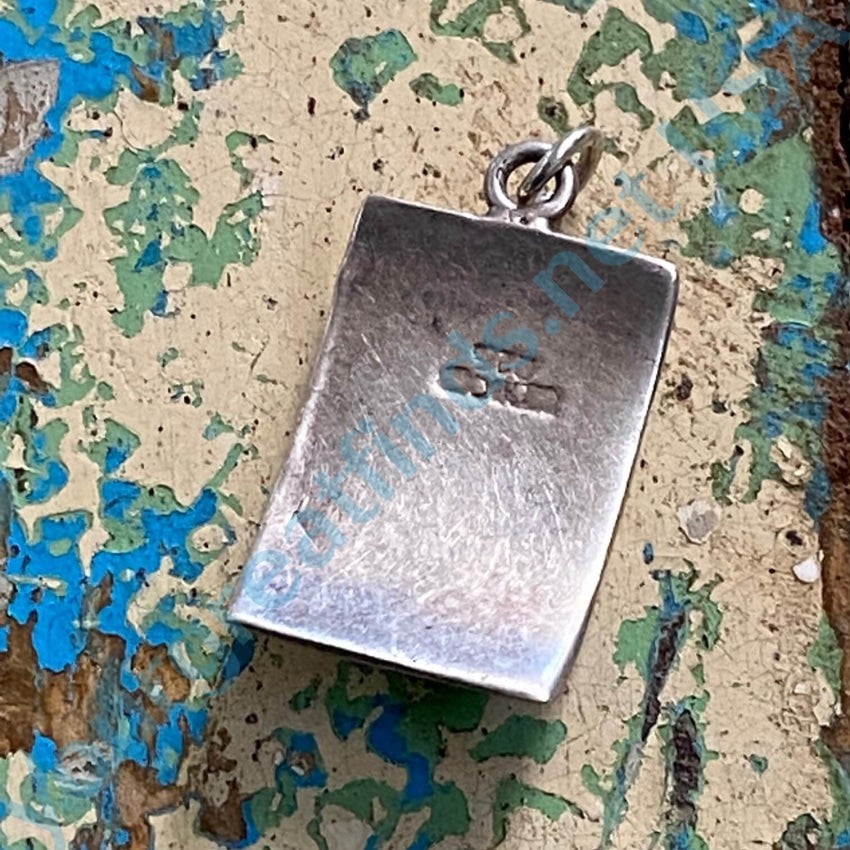 Vintage Sterling Silver Turquoise Pendant Mexico