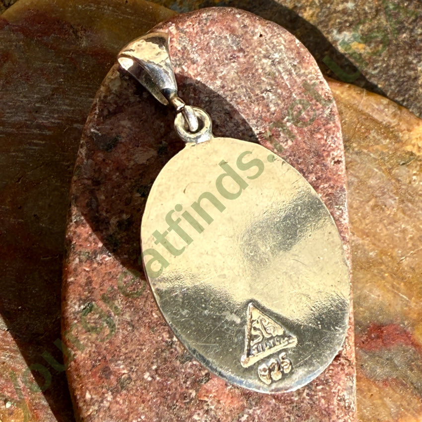 Vintage Sterling Silver & Turquoise Pendant SG Silver pendant