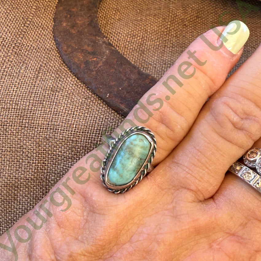 Vintage Sterling Silver Turquoise Ring Size 5 1/4 Earrings