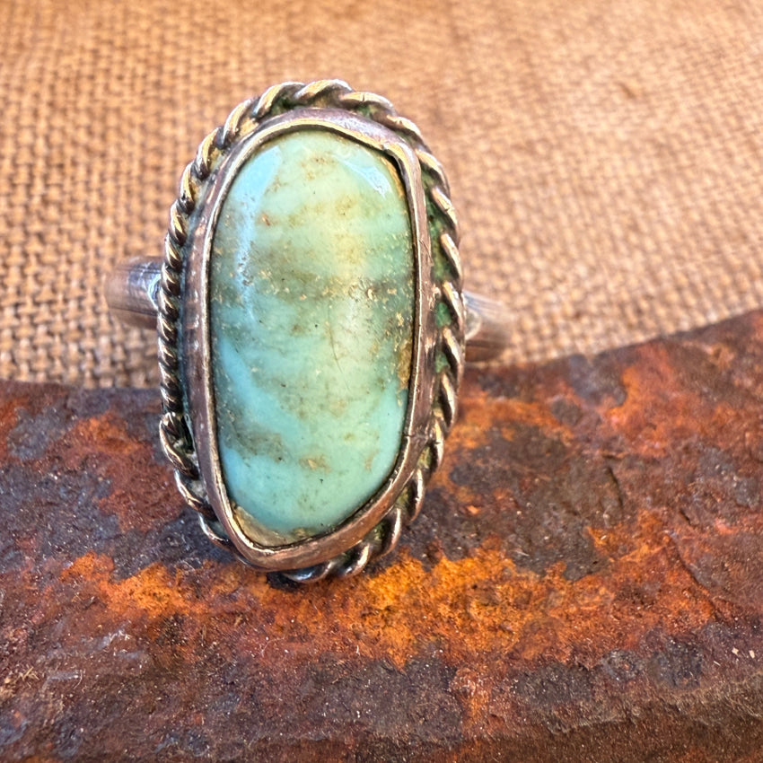 Vintage Sterling Silver Turquoise Ring Size 5 1/4 Earrings