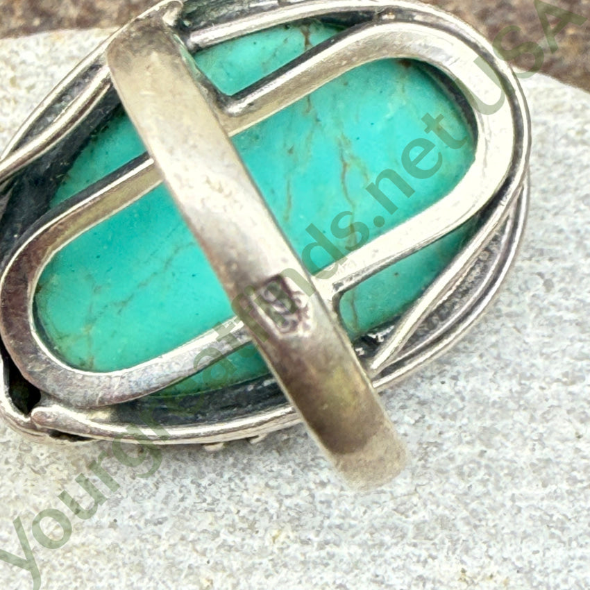 Vintage Sterling Silver & Turquoise Ring Size 7.25 ring