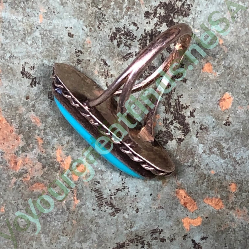 Vintage Sterling Silver Turquoise Ring Southwestern 5 1/4 Yourgreatfinds