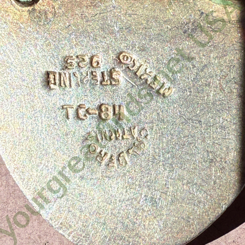 Vintage Sterling Silver & Turquoise Rosette Pin Pendant Taxco Mexico pendant pin