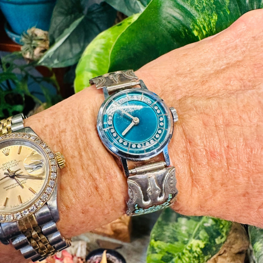 Vintage Sterling Silver Turquoise Southwestern Phoenix Bird Watch Band
