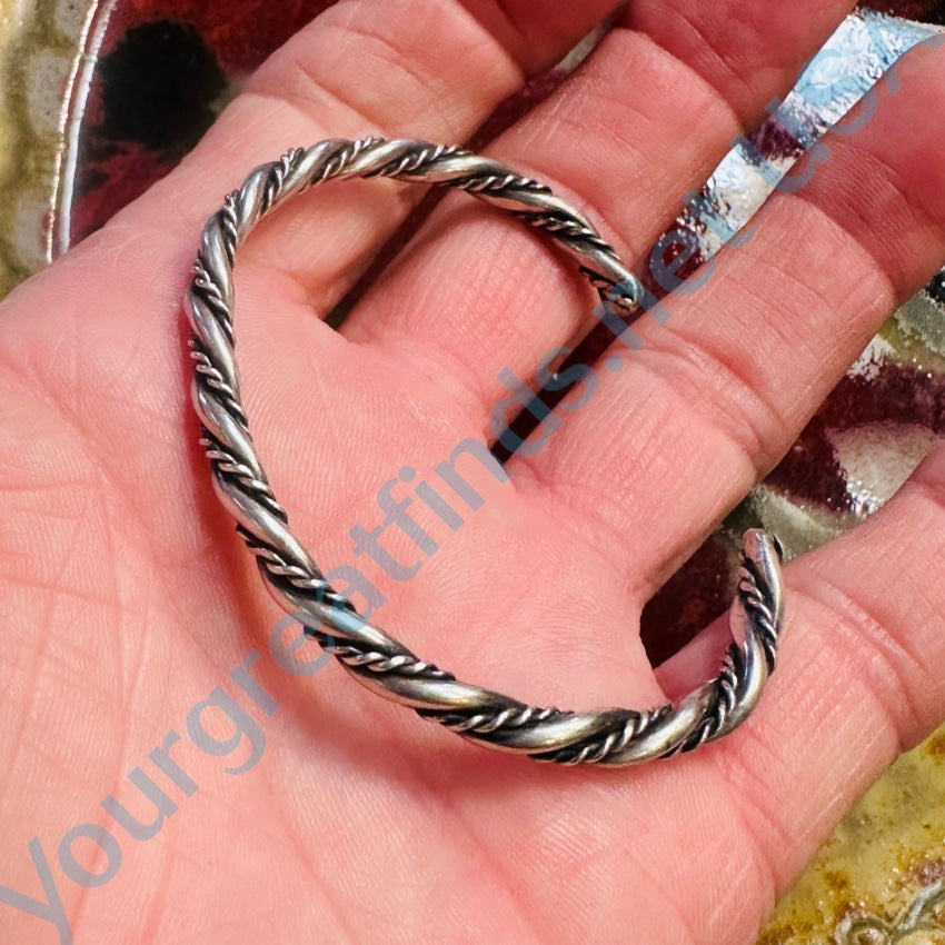 Vintage Sterling Silver Twisted Wire Bracelet