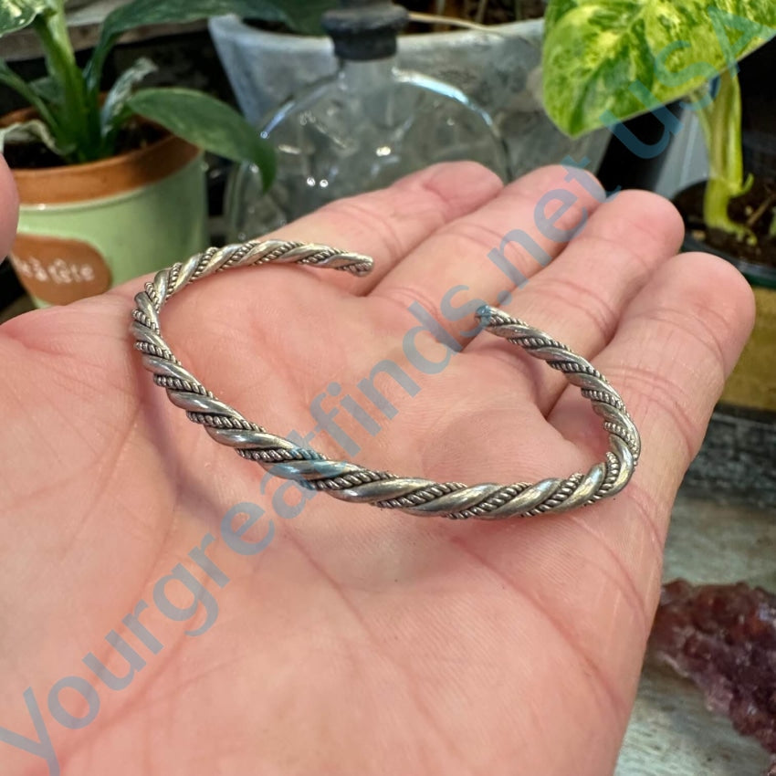 Vintage Sterling Silver Twisted Wire Bracelet