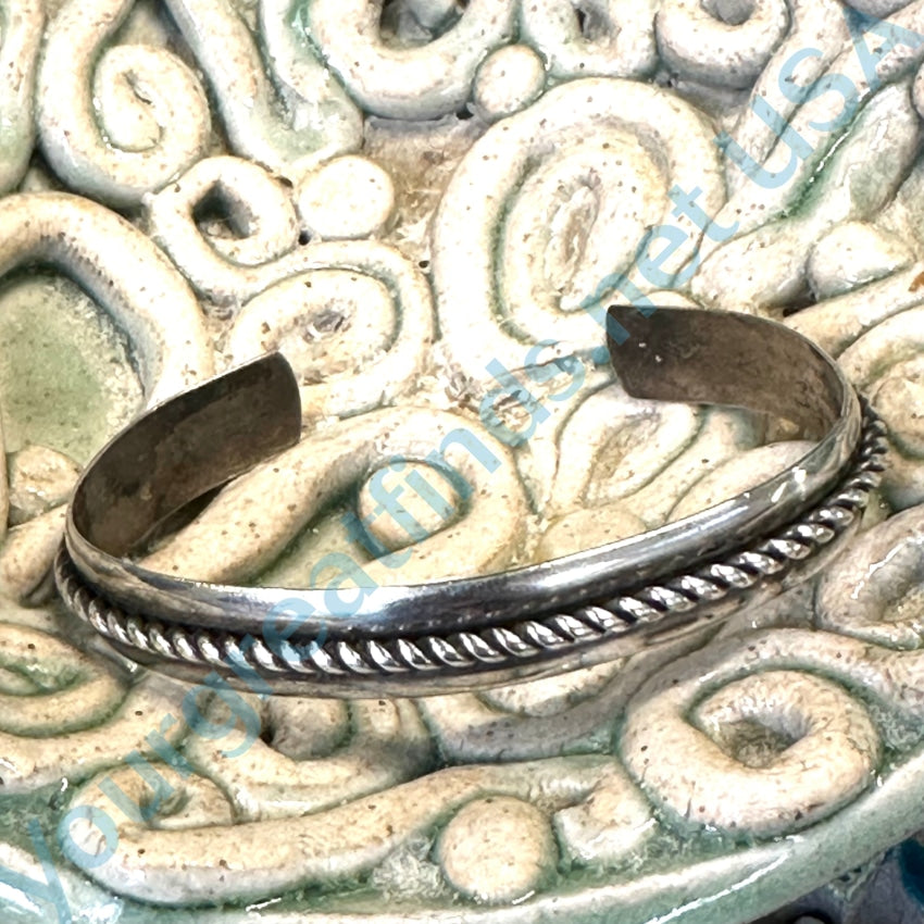 Vintage Sterling Silver Twisted Wire Bracelet Bell Trading Post