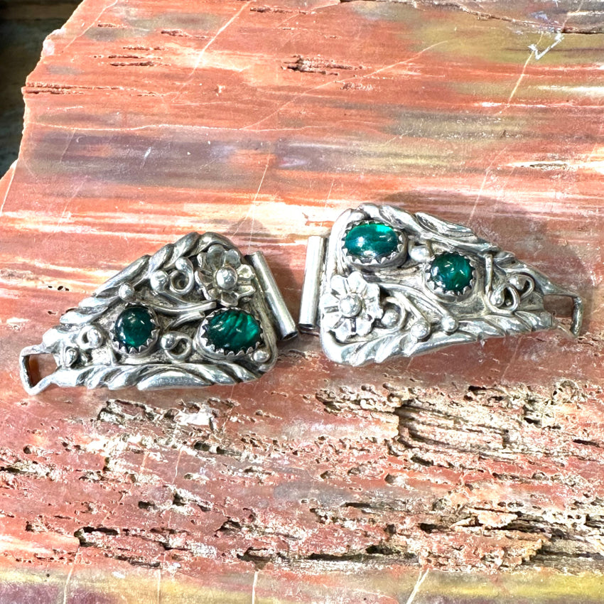 Vintage Sterling Silver Watch Band Plates Navajo Pete Morgan