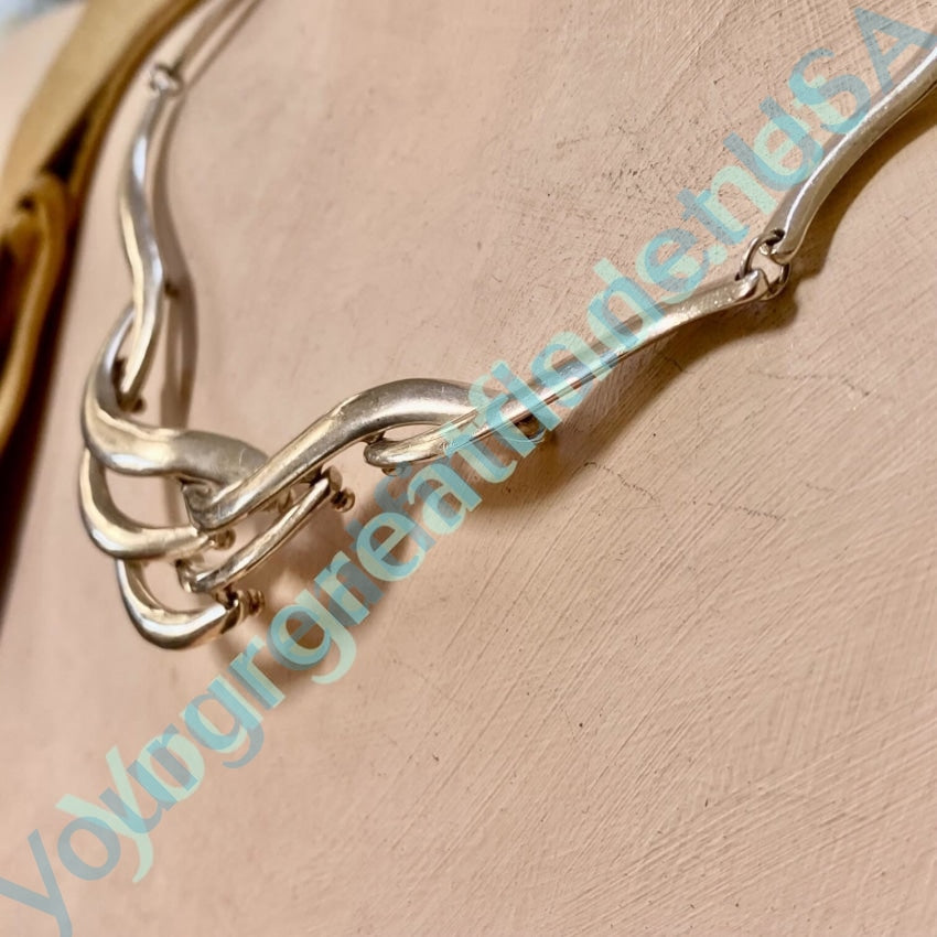 Vintage Sterling Silver Waves Necklace Mexico Yourgreatfinds